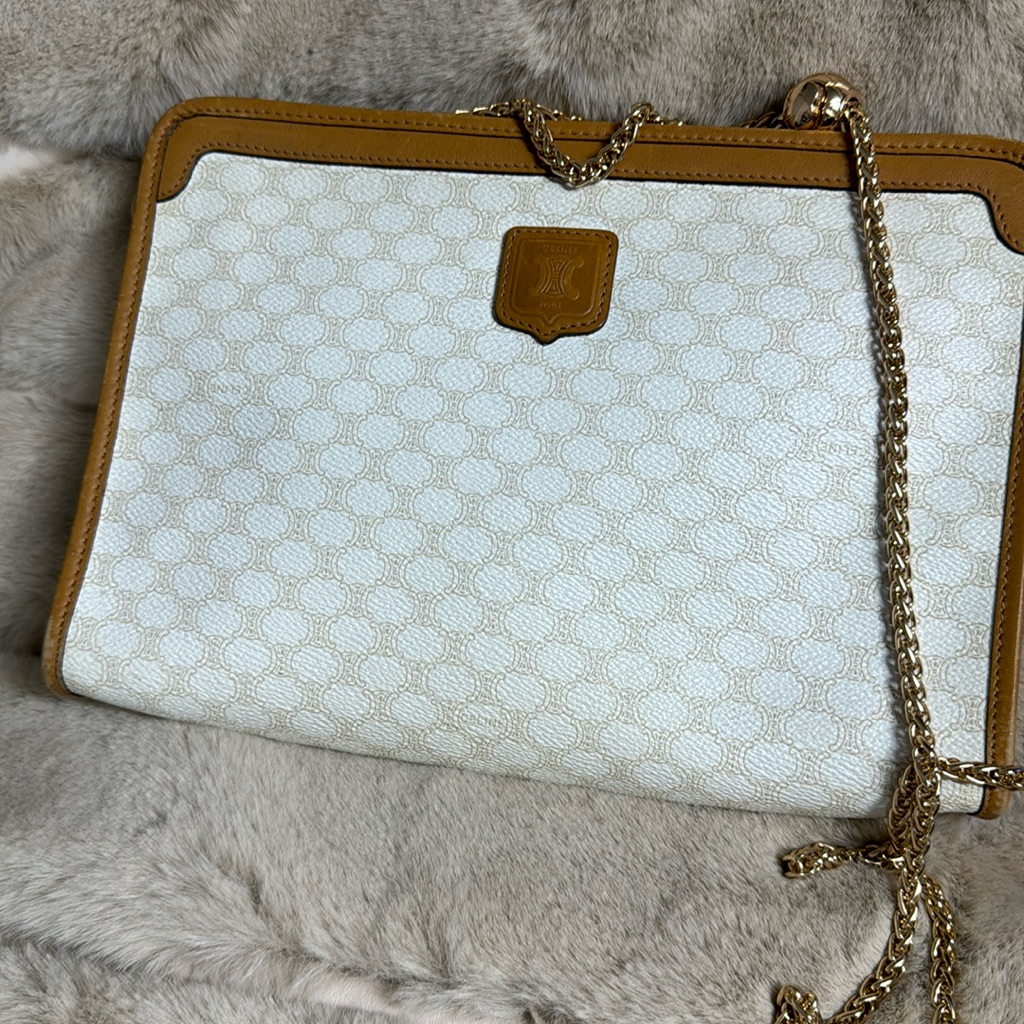 Authentic Celine Clutch Pouch/ Crossbody With Unbranded Chain Strap